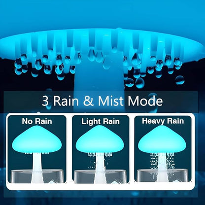 Rain Cloud Mushroom Humidifier Lamp – Soothing Waterfall Night Light with Rain Sounds, Sleep Aid & Relaxation Desk Lamp, Ideal Gift for Kids, Men, Women – Perfect for Birthday, Holiday