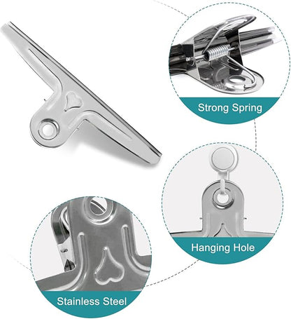 Coideal Extra Large Bulldog Paper Clips, 30cm Jumbo XXL Easel Clips Stainless Steel 2 Pcs Heavy Duty Binder Clamps for Office File (Silver, 11 4/5 Inch)