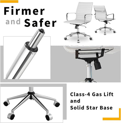 Chair, Desk Computer Chair ，with Armrests ，Ergonomic Office Chair for Home and Office, 17.32 x 22.83 x 35.43 inches, Multiple Colors (White)