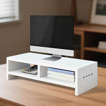 Monitor Stand, with Sleek Modern Design, 50x20x13cm, Monitor Stand Riser, Wireless Charging Desk Organizer, Ergonomic Height, for Multitasking and Desktop Organization