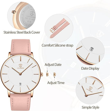 BEN NEVIS Watch, Mens Watch, Minimalist Fashion Simple Wrist Watch Analog Date with Leather Strap