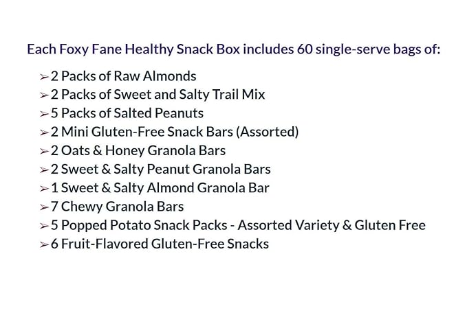 Foxy Fane 60-Count Holiday Gift Box - Assortment of 60 Healthy Snacks & Treats - Perfect Variety Pack for Back to School, Easter, Christmas & New Year’s - Great for Family, Friends, or Office Gifting