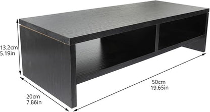 Monitor Stand Desk Organizer Laptop Riser Elevated Computer Shelf with Storage Space for Office Desktop Workspace Black Walnut