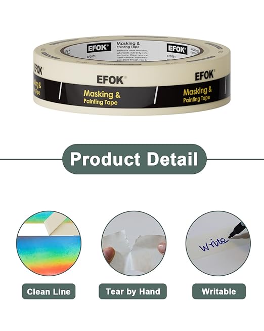 48 Rolls Masking Tape 1 Inch Wide Bulk - 0.94 Inch x 55 Yards - Anti-UV White Professional Masking Tapes for General Purpose Painting - DIY Arts & Crafts No Residue