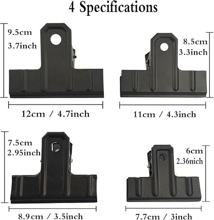 Locci Black Large Bull Clips,10 PCS Medium Binder 3.5 Inch Drawing Board Clips,Big Clip for Food Bags,Art,Office & Home Kitchen (88 mm)
