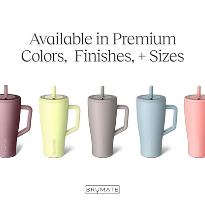 BrüMate Era 30 oz Tumbler with Handle and Straw | 100% Leakproof Insulated Water Bottle Tumbler with Lid and Flexible SoftSip Straw | Made of Stainless Steel | Cup Holder Friendly | 30oz (Dark Aura)
