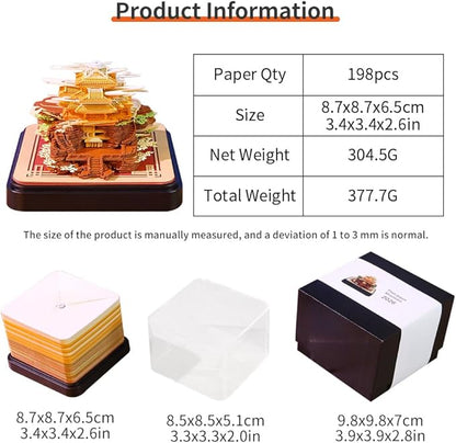 3D Calendar 2026 Time Piece Calendar 3D Memo Pad Tear Away Carving Art Notepad Paper Sculpture Artwork for Sticky Note Record DIY Christmas Gift Office Desktop Decoration-Laojun Mountain