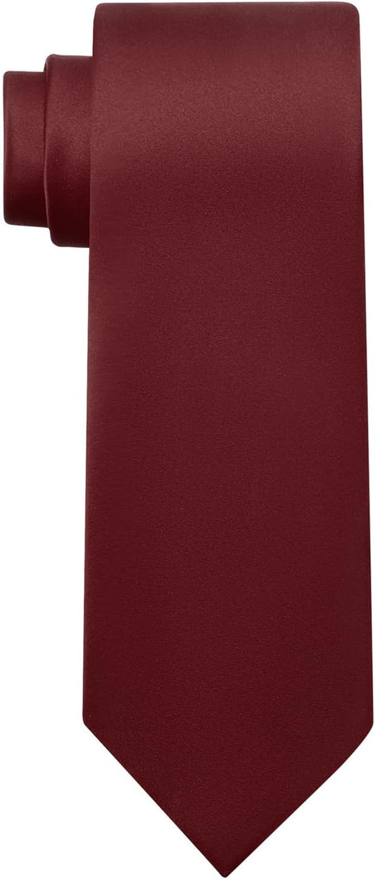 KOOELLE Men's Ties Solid Pure Color Plain Neckties Formal Black Ties For Men