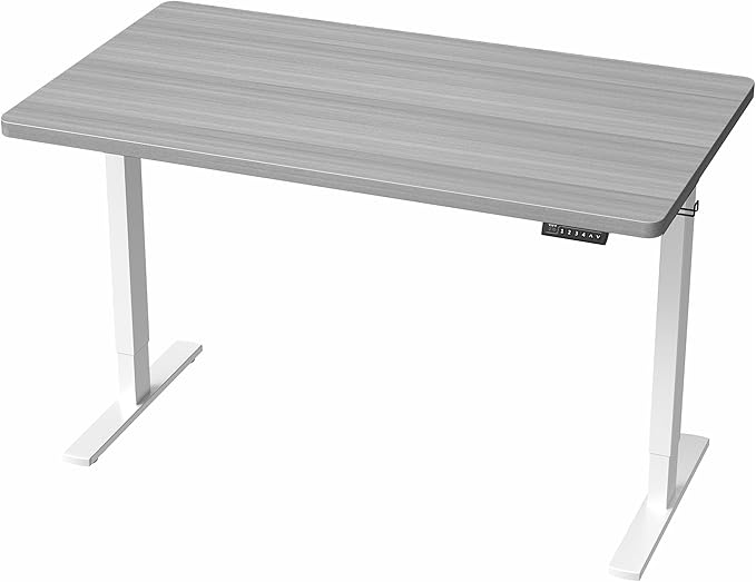 VIVO Electric 43 x 24 in Standing Desk, Memory Height Adjustment, 1B Series, One-Piece Dark Gray Top, White Frame, DESK-KIT-1W4G