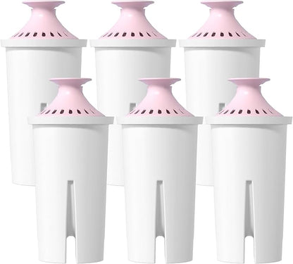 Overbest Magnesium Pitcher Water Filter, Replacement for Brita® Pitchers and Dispensers, Brita® Classic 35557, OB03, Mavea® 107007, and More, Includes 6 Filters