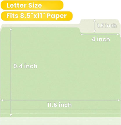 SUNEE File Folders, 120 Pack Manilla Folders 8.5 x 11, Colored File Folders Home Office School Supplies for Documents Files Paper, 6 Morandi Colors