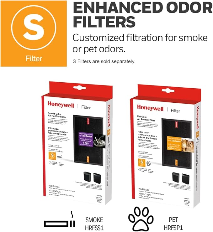 Honeywell Allergen Plus HEPA Air Purifier for Home, Large Rooms up to 900 Ft², Turbo Clean, HEPA Filter Reduces Allergens, Dust, Pollen, Pet Dander, All Smoke Types, Odors, White, HPA5100W