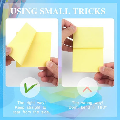 Early Buy Sticky Notes 3x3 Inches, 6 Pastel Color, 100 Sheets/Pad, Repositionable Self-Stick Notes, for Office, School, Home