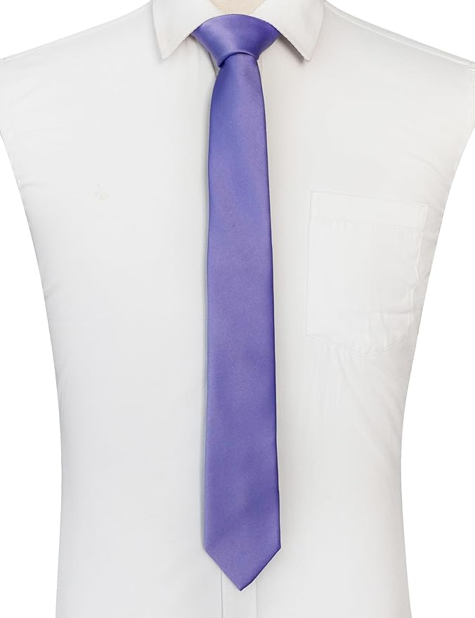 RBOCOTT 2.4“ Solid Color Skinny Tie Business Wedding Necktie for Men(6cm)