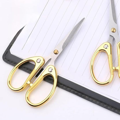 5" All Stainless Steel Office Scissors,Ultra Sharp Blade Shears,Sturdy Sharp Scissor for Office Home School Sewing Fabric Craft Paper Multipurpose Scissors Gold