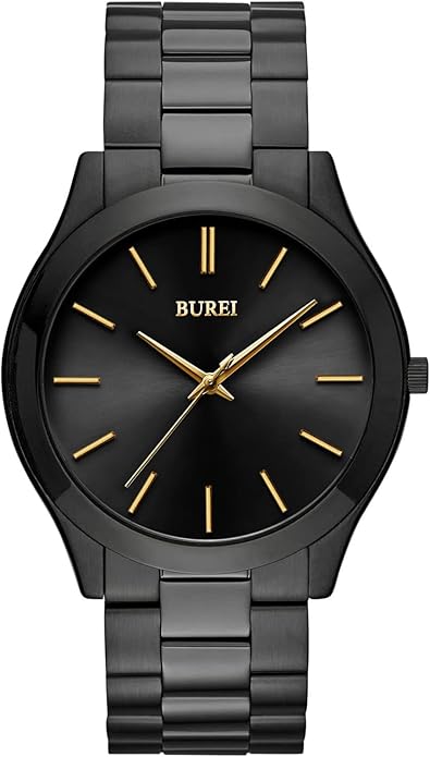 BUREI Men Watches Fashion Analog Stainless Steel Quartz Waterproof Watches,Gift for Men.