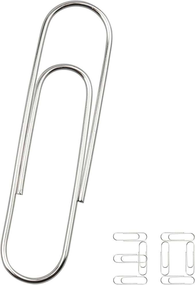 30 PCS 4 Inch (100mm) Extra Large Paper Clips Silver Rust Resistant Metal Strong Jumbo Paperclips for Office School Documents