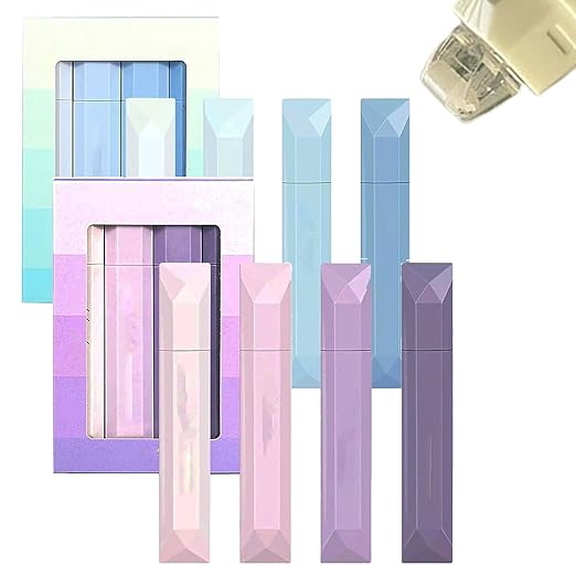 Double Sided Tape Pens, 2026 New Scrapbooking Double Sided Tape Roller, 4-Pack Smooth Craft Adhesive Glue Runner for Scrapbooking, Gift Wrapping, Photo Mounting, School Office & Crafts (PURPLE+BLUE)