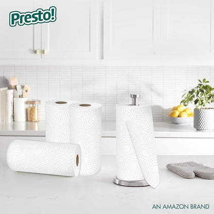 Amazon Brand - Presto! Kitchen Paper Towels - Flex-a-Size, 128 Sheet Family Roll, 8 Rolls (4 Packs of 2), White
