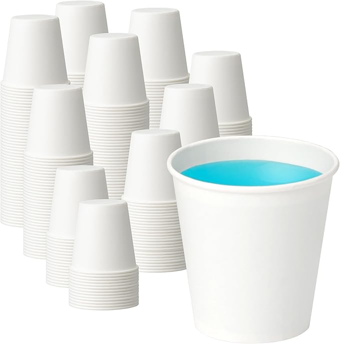 500 Pack 3 oz Disposable Paper Cups for Bathroom, Mouthwash Cups, White Small Drinking Cups, Leak-Free Small Coffee Cup for Daily Use, Travel, and Camping