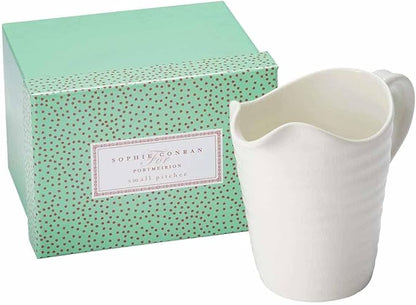 Portmeirion Sophie Conran White Small Pitcher with Handle | 8 Oz Creamer Pitcher for Coffee and Milk | Made from Fine Porcelain | Dishwasher and Microwave, Freezer & Oven Safe