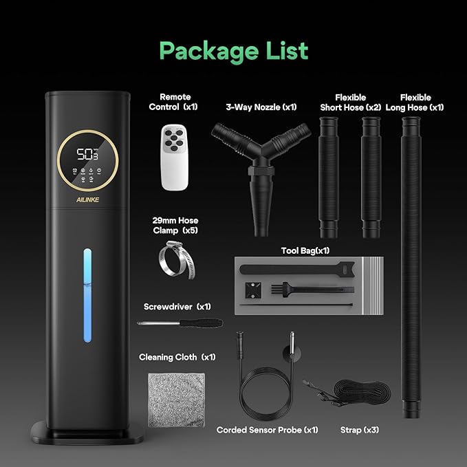 Humidifiers for Plants, 2.1Gal/8L Plant Humidifier Indoor, Reptile Fogger Mister with Precise Temp&Humidity Probe/Expandable Hose, Vivarium/Terrarium/Greenhouse/Grow Tent,12H Timer