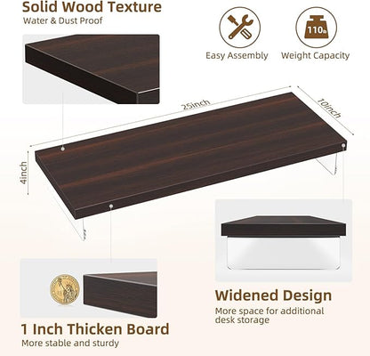 Monitor Stand Riser, Wood & Acrylic Computer Monitor Stand Desk Desktop Organizer Table for Home, Office Workspace, Laptop Riser, Printer, PC & TV Screen Riser
