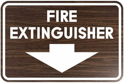 Signs ByLITA Classic Framed Fire Extinguisher (Walnut) - Medium