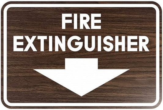 Signs ByLITA Classic Framed Fire Extinguisher (Walnut) - Small
