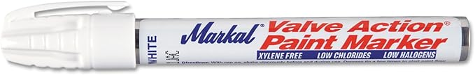 Laco Markal 96820 White Valve Action Paint Marker (Pack of 12)