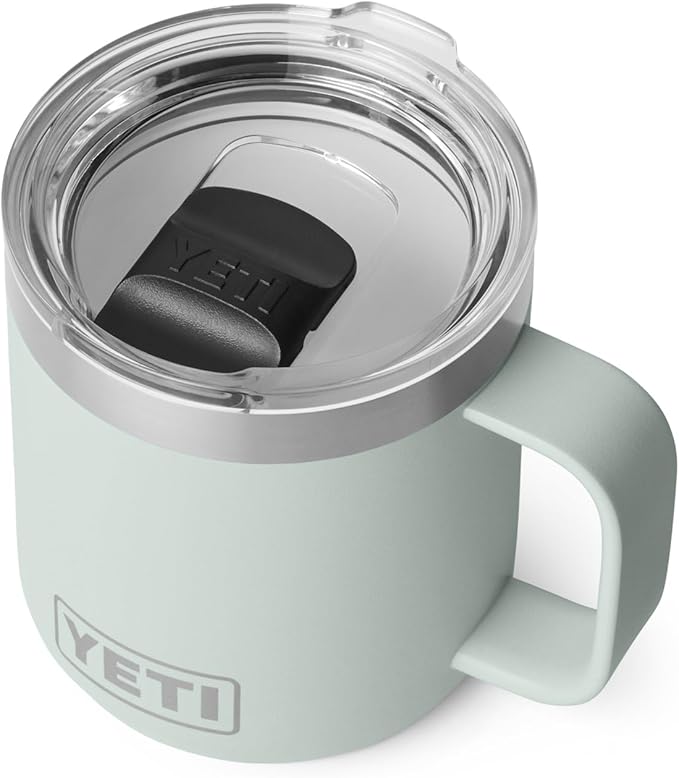 YETI Rambler 10 oz Ceramic Lined Stackable Mug, Vacuum Insulated, Stainless Steel with MagSlider Lid, Ridgeline