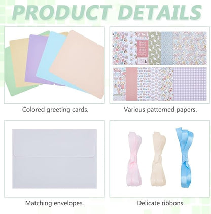 WEBEEDY 15 Sets Easter Paper Card Making Kits Colorful Handmade Greeting Card Kits with Envelopes & Sticker, DIY Cards Making Material Set for Easter Cards Birthday Invitation Holiday Supplies
