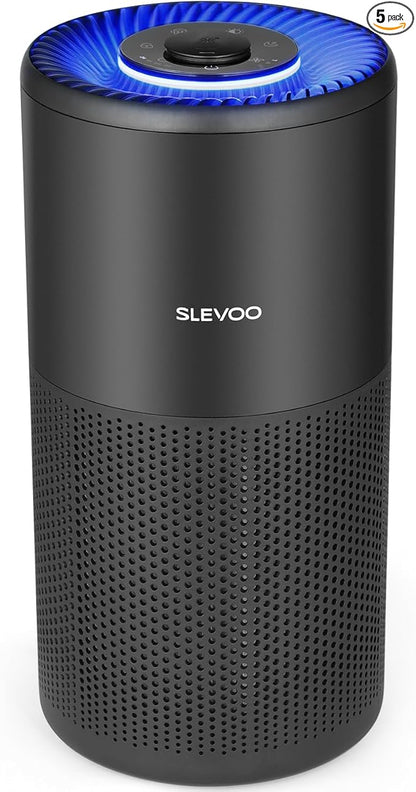 SLEVOO Air Purifier for Home Bedroom up to 1015 ft², Allergies Pet Hair, 3-in-1 Filter with hepa Air Purifier, Ultra Quiet 24 DB Sleep Mode,Aromatherapy,clean for Allergies,Pollutants,Smoke (black)