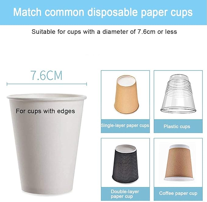 Cup Dispenser Wall Mounted Plastic Water Dispenser Disposable Cup Holder Rack, Paste or Screw Plate Mountable for Paper Cups Halloween Party Supplies(L, White)