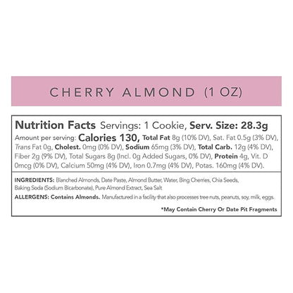 Love + Chew Superfood Soft Baked MINI Cookies, Banana Bread & Cherry Almond, Plant Based Cookie With Almonds, Fruit, & Chia Seeds for Kids & Adults, Vegan Snacks, Gluten Free, Paleo, Non GMO, 16 Pack