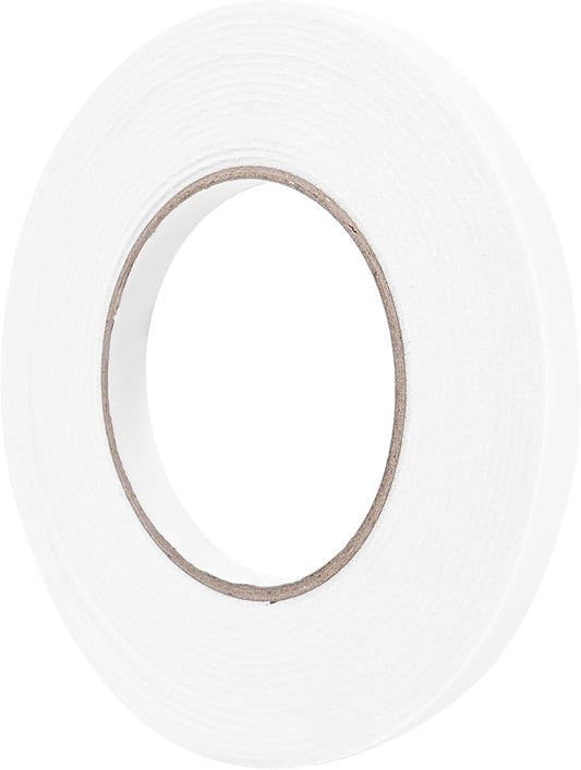 ToLanbbt Double Sided Foam Tape 0.39In x 20FT, Mounting Tape Heavy Duty, Strong Adhesive Weatherproof Seal Strips for DIY Craft Picture Poster, Car & Gap Filling Mountings, Home Office Decor (White)