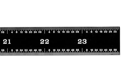 PEC Tools 24" Flexible Machinist Rule, Stainless Steel Ruler with Black Chrome Finish, High-Contrast Easy to Read, 4R Graduaction (1/8", 1/16", 1/32", 1/64"), Made in USA