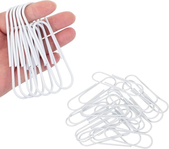 PATIKIL 4 Inch Large Paper Clip, 30PCS Big Paper Clip Extra Large Huge Metal Giant Clips Rust-Proof Strong Durable Bulk Cute for Home Office Accessories Bookmark, White