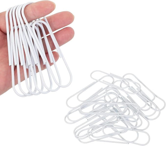 PATIKIL 4 Inch Large Paper Clip, 30PCS Big Paper Clip Extra Large Huge Metal Giant Clips Rust-Proof Strong Durable Bulk Cute for Home Office Accessories Bookmark, White