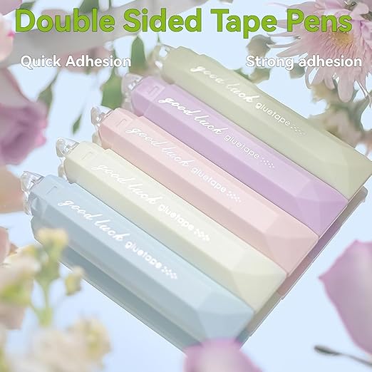 4PCS Double Sided Tape Pens, Double Sided Tape Roller, 6 mm x 196 Inch Gradient Color Glue Tape Roller, Adhesive Tape for Scrapbooking, Gift Wrapping, Photo Mounting, School Office & Crafts (Purple)