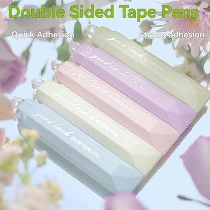 4PCS Double Sided Tape Pens, Double Sided Tape Roller, 6 mm x 196 Inch Gradient Color Glue Tape Roller, Adhesive Tape for Scrapbooking, Gift Wrapping, Photo Mounting, School Office & Crafts (Purple)