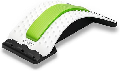 Lumbar Back Pain Relief Device, Lumbar Back Stretcher, for Lower and Upper Back Massager and Support,Lumbar Support for Office Chair (Green)