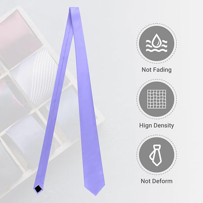 Black Ties For Men Solid Pure Color Formal Neckties 3.15" (8CM) Men's Tie for Business and Wedding with Gift Box