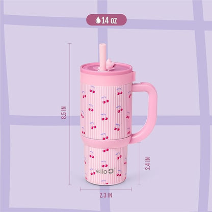 Ello Oasis 14oz Stainless Steel Tumbler - Preppy Cherries