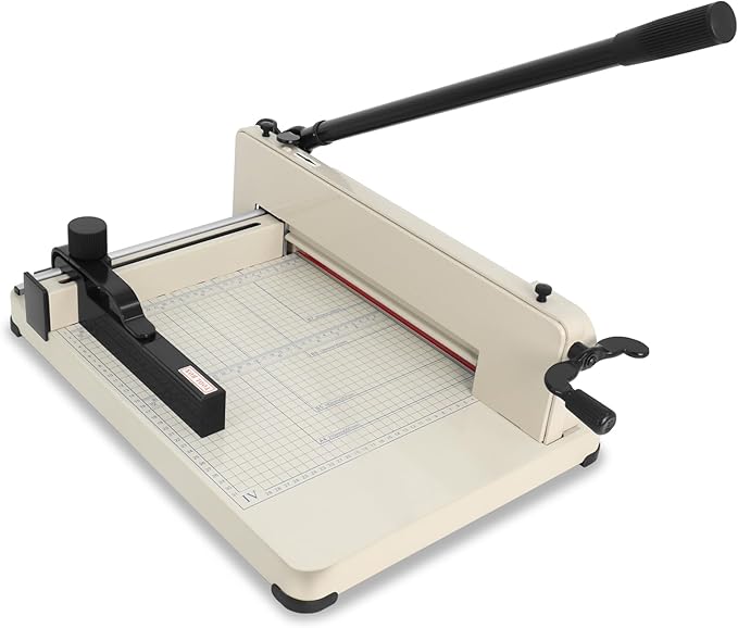 12 in Heavy-Duty Guillotine Paper Cutter, Paper Trimmer, Industrial-Grade Steel Blade, Dual Safety Lock Protective Cover, Cuts Cardstock, Posters Bulk Paper for Office, School Crafting”