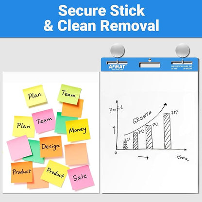 AFMAT Sticky Easel Pads, 25 in x 30 in Flip Chart Paper for Teachers, Super Sticky & Bleed-Resistant, Self-Stick Easel Paper for Office/Classroom/Whiteboard/Wall/Windows, 30 Sheets/Pad, 3 Pads