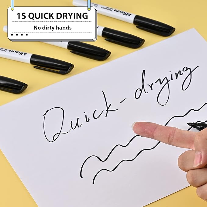 Permanent markers, 100 packspermanent markers bulk, quick dryingin one second, waterproof, smooth, noteasy to erase, durable, can be markedon glass, tiles and cloth, office supplies