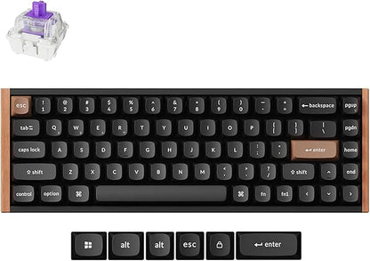 Keychron K6 HE 65% Wireless Mechanical Keyboard, 2.4GHz & Bluetooth, Gateron Double-Rail Magnetic Switch, Double-Shot PBT Keycaps, Aluminum & Wooden Frame, Compatible with Windows/Mac – Black