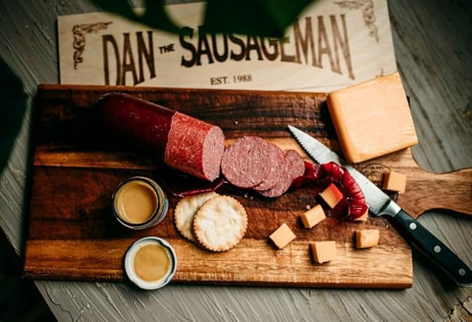 Dan the Sausageman Signature Gift (Denali) Meat and Cheese Box – Gourmet Food Gift Basket with Summer Sausage, Crackers, Nuts, and Cheese – Savory Snack Box for Men, Holidays, Thank You, or Corporate Gifts