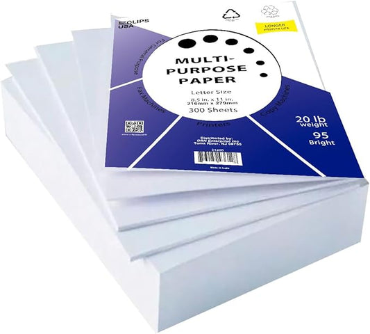 Printer Paper, 20 lb Copy Paper, 8.5 x 11 Inches, 10 Ream 3000 Sheets, (300 Sheets per Ream), 92 Bright, Longer Printer Life, Brighter White
